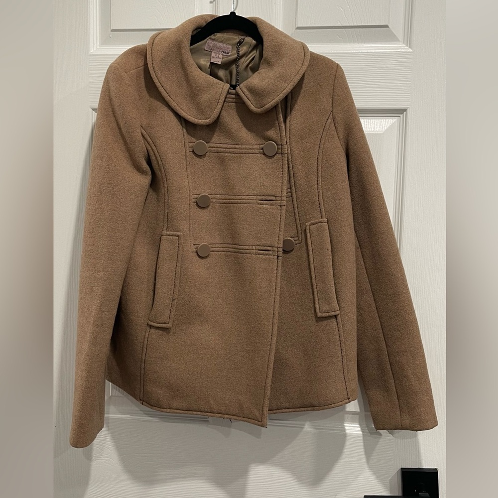 Women's Brown Double-Breasted Coat